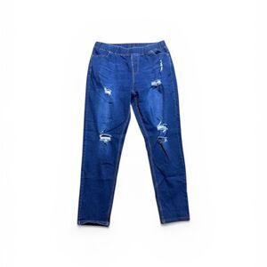 Plus Size Distressed Legging Jeans Women's 2XL Pull On Denim